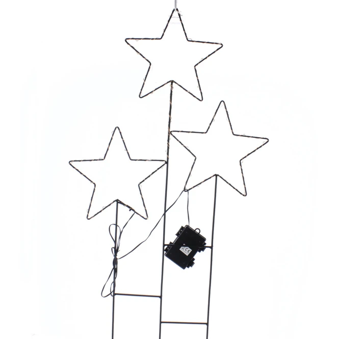 Pflanzenstecker - 3 Sterne Mit LED - Ca. 40 X 80 Cm