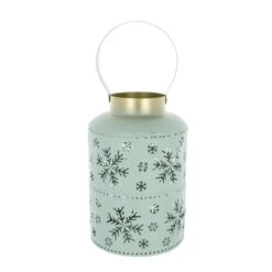 Laterne Schneeflocken - Aus Metall - 14x14x20 Cm