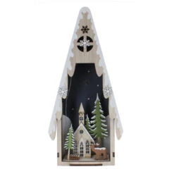 Haus Mit Winterdorf Und LED - Ca. 19 X 8,5 X 41cm