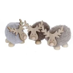 Rentier Mit Kunstfell - Ca. 7 X 7 Cm - 1 Stück