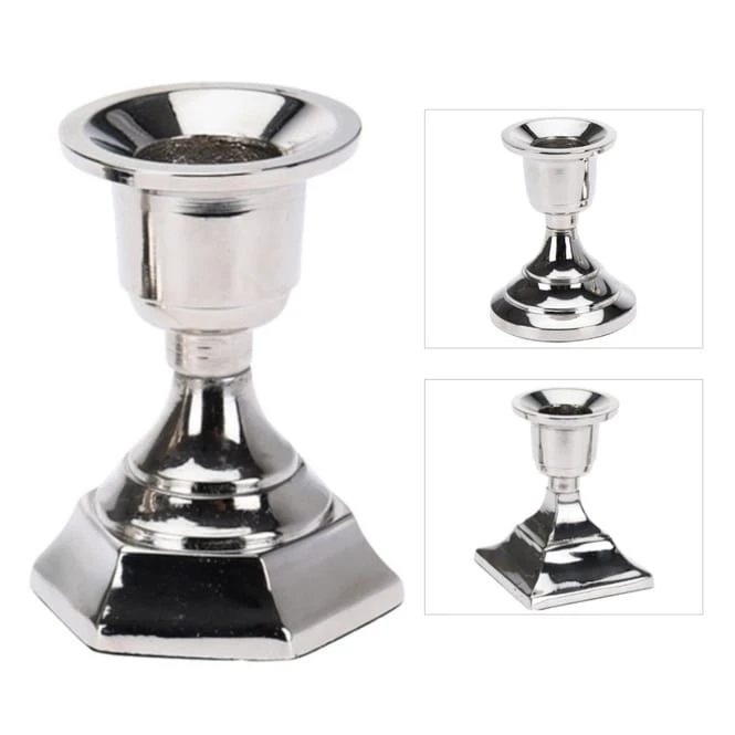 Kerzenständer - Ca. 6 X 6 X 8 Cm - 1 Stück - Silber – Bild 4