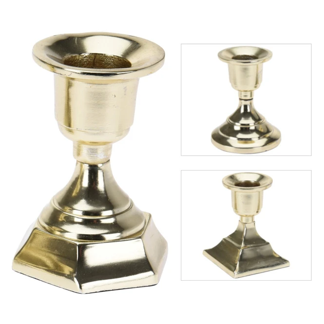 Kerzenständer - Ca. 6 X 6 X 8 Cm - 1 Stück - Gold – Bild 3