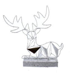 Hirsch Mit LED - Ca. 19 X 38 Cm