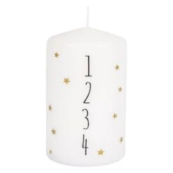 Stumpenkerzen - Advent - Ca. 7 X 10 Cm - Weiß