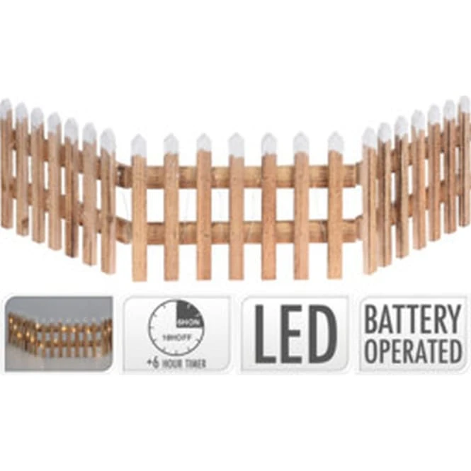 Deko-Zaunelement Mit LED Beleuchtung - Holz - Ca. 90 X 20 Cm â Bild 2