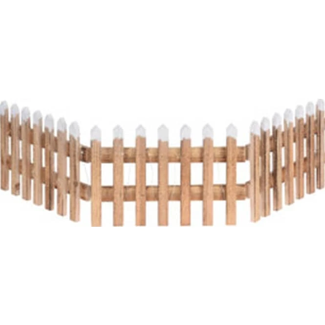 Deko-Zaunelement Mit LED Beleuchtung - Holz - Ca. 90 X 20 Cm