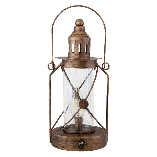 LED-Laterne - Aus Glas - Ca. 12,5 X 27,5 Cm