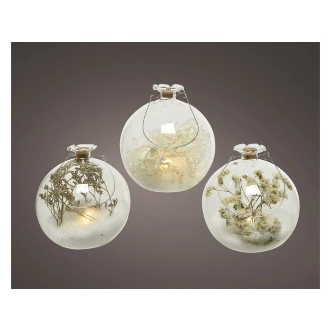 LED-Kugel - Trockenblumen - Ø = Ca. 10 Cm - 1 Stück