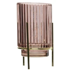 Teelichtglas - Ca. 9 X 15,5 Cm - Rosa - 1 StĂŒck