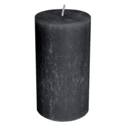 Stumpenkerze - Rustic - Ca. 7 X 13 Cm - Anthrazit