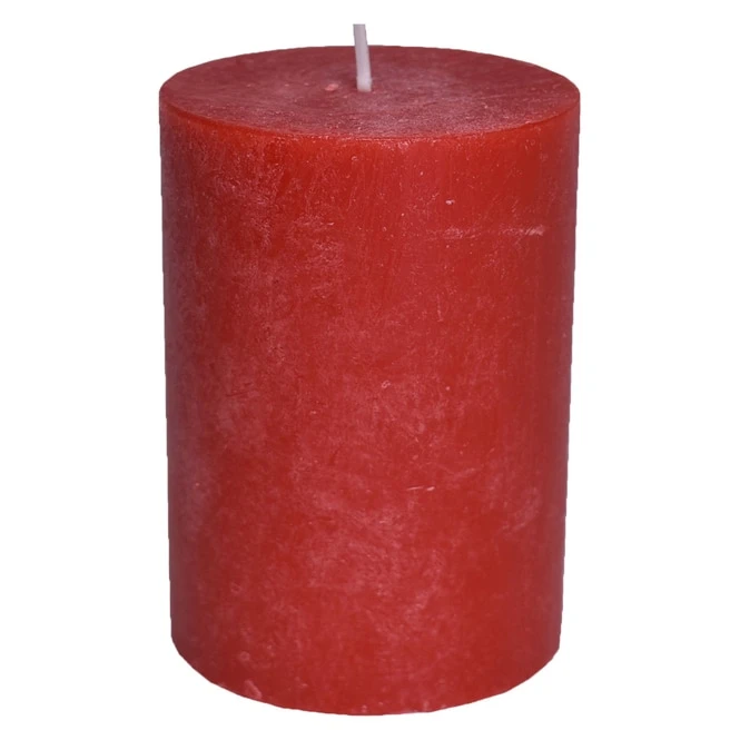 Stumpenkerze - Rustic - Ca. 7 X 8 Cm - Kaminrot