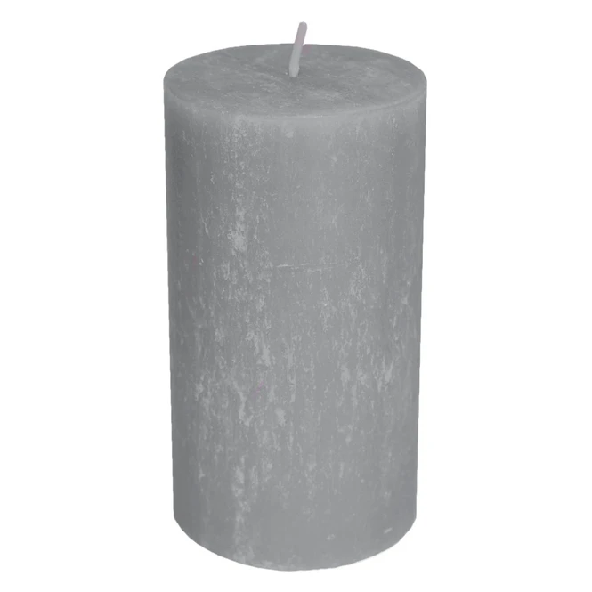 Stumpenkerze - Rustic - Ca. 7 X 13 Cm - Grau