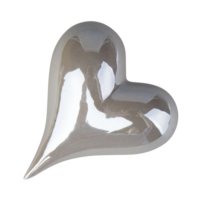 Deko Herz Geschwungen - Grau - Aus Keramik - Ca. 9 X 8 X 4 Cm