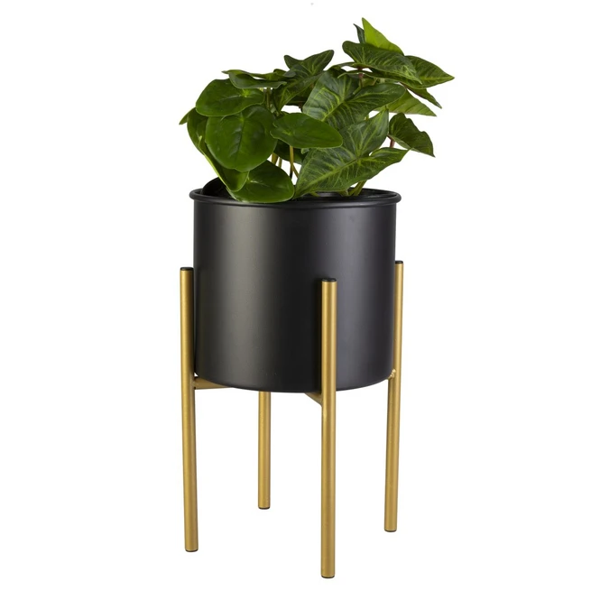 Pflanztopf Mit Ständer - Aus Metall - øxH: Ca. 22 X 35 Cm – Bild 2