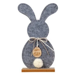 Standdeko - Happy Easter - Aus Filz Und Holz - Ca. 18 X 6 X 31 Cm