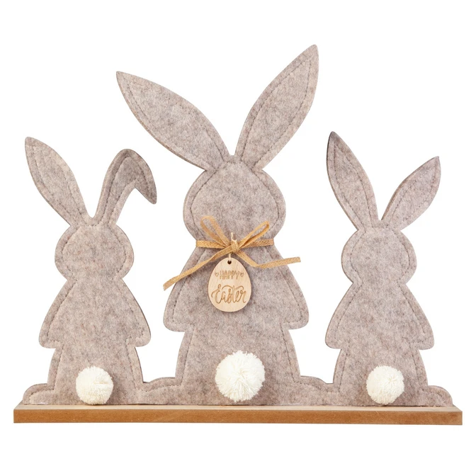 Standdeko - Happy Easter - Aus Filz Und Holz - Ca. 40 X 6 X 35 Cm