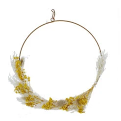 Dekohänger - Ring Mit Trockenblumen - Aus Metall - Ca. 30 X 1 X 28 Cm