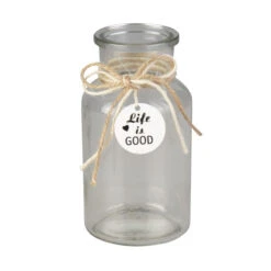 Vase - Life Is Good - Aus Glas - Ca. 6,5 X 12,5 Cm