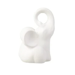 Elefant Sitzend - Weiß - Aus Dolomit - Ca. 10,5 X 9,5 X 15,5 Cm