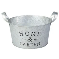 Übertopf - Home & Garden - Aus Metall - Ca. 20 X 11/ 14,5 X 17 Cm