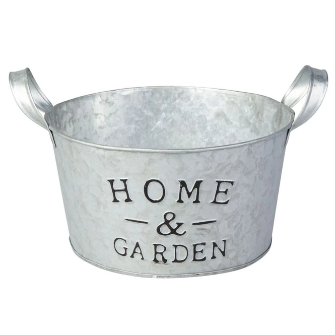 Übertopf - Home & Garden - Aus Metall - Ca. 20 X 11/ 14,5 X 17 Cm