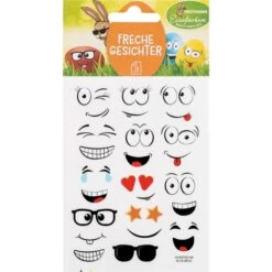 Eierfarben - Sticker - Freche Gesichter - 2 Bögen