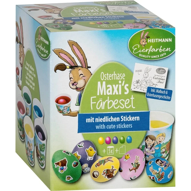 Eierfarben - Osterhase Maxi`s FĂ€rbeset - Mit Niedlichen Stickern