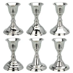 Kerzenständer - Ca. 6 X 6 X 8,8 Cm - 1 Stück - Silber