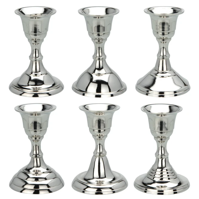 Kerzenständer - Ca. 6 X 6 X 8,8 Cm - 1 Stück - Silber