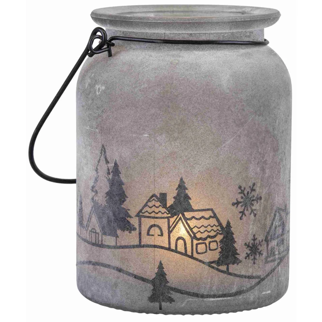 Windlicht - Winterlandschaft - Aus Glas - 11 X 14,5 Cm â Bild 2