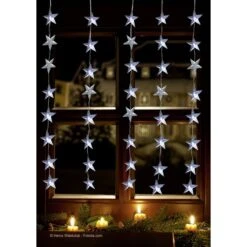 40er LED-Lichtervorhang - Sterne - Ca. 120 X 100 Cm