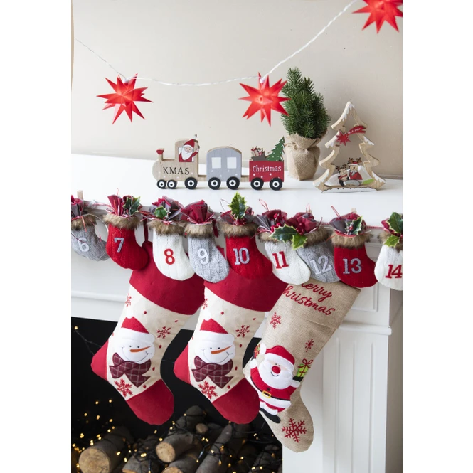 Nikolausstrumpf - Schneemann - 45 Cm