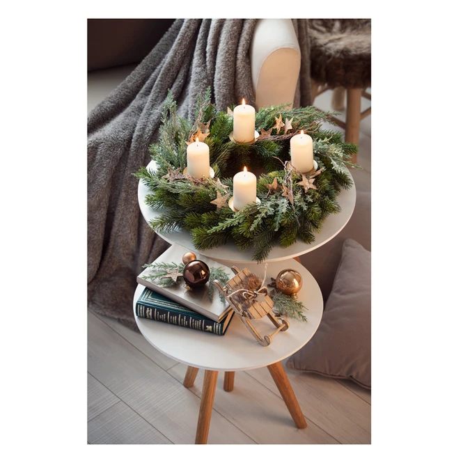 Stumpenkerzen - Ca. 6 X 10 Cm - 4 Stück - Weiß – Bild 3