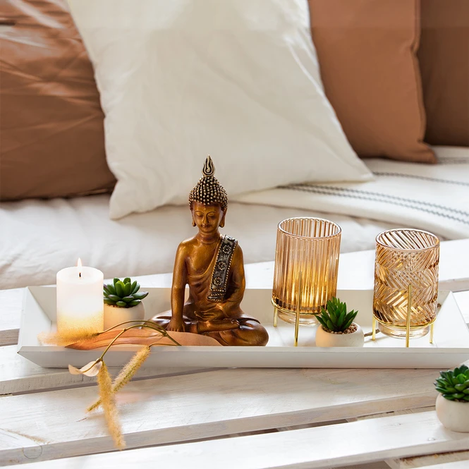 Teelichtglas - Ca. 9 X 15,5 Cm - 1 Stück - Braun – Bild 5