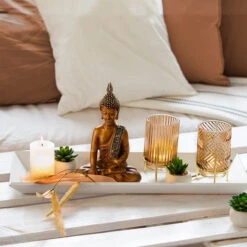 Tablett - Aus Holz - Ca. 40 X 20,5 X 4 Cm - In WeiĂ