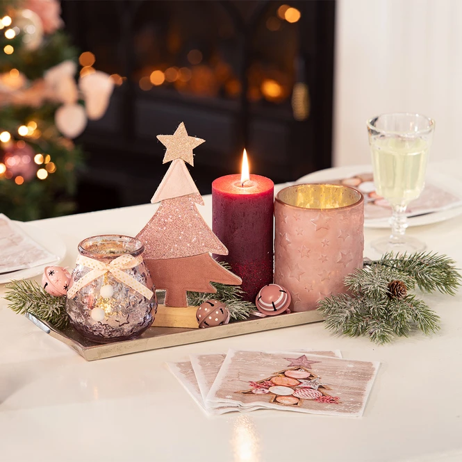 Stumpenkerze - Calla - Ca. 7 X 14 Cm - Dunkelrot â Bild 2