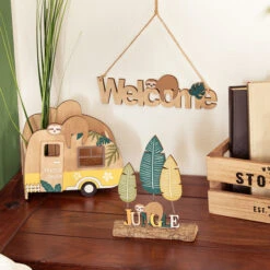 DekohÀnger - Welcome - Aus Holz - Ca. 22,5 X 6,5 Cm