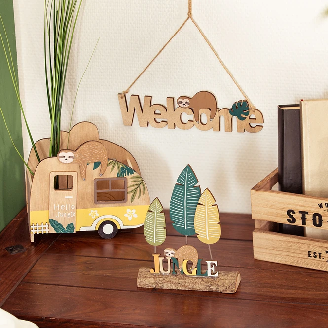 DekohÀnger - Welcome - Aus Holz - Ca. 22,5 X 6,5 Cm