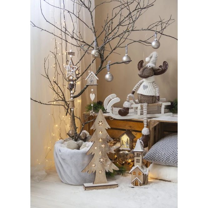 Deko-Schlitten - Aus Holz - Ca. 30,5 X 11 X 7,5 Cm - Weiß