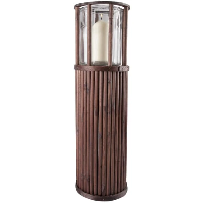 KerzenstĂ€nder - Aus Holz - Ca. 18 X 18 X 58 Cm - In Braun â Bild 2