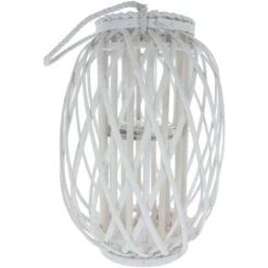 Windlicht - Aus Weißer Weide - Ca. 17 X 41 Cm