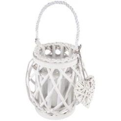 Windlicht - Mit Weide Ummantelt - 21 Cm - Verschiedene Farben